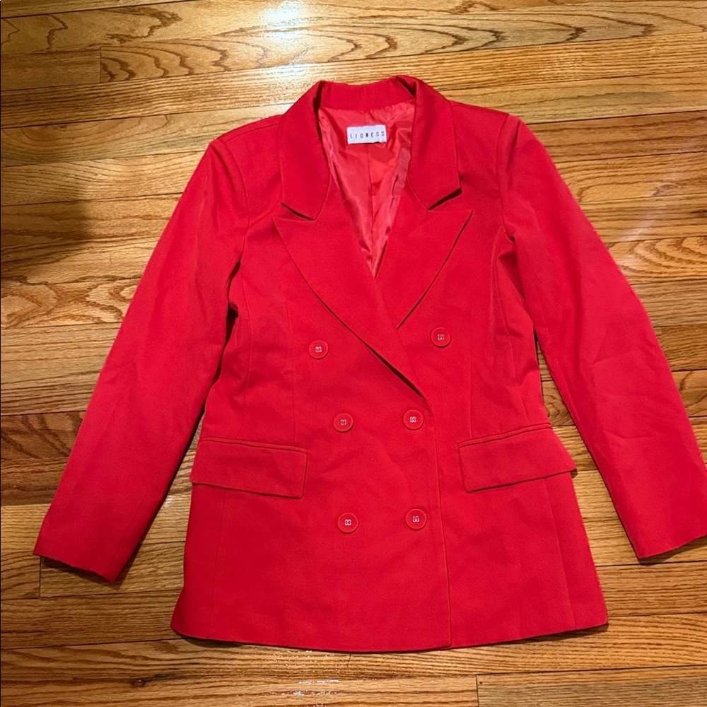 Lioness Vibrant Red Double-Breasted Blazer